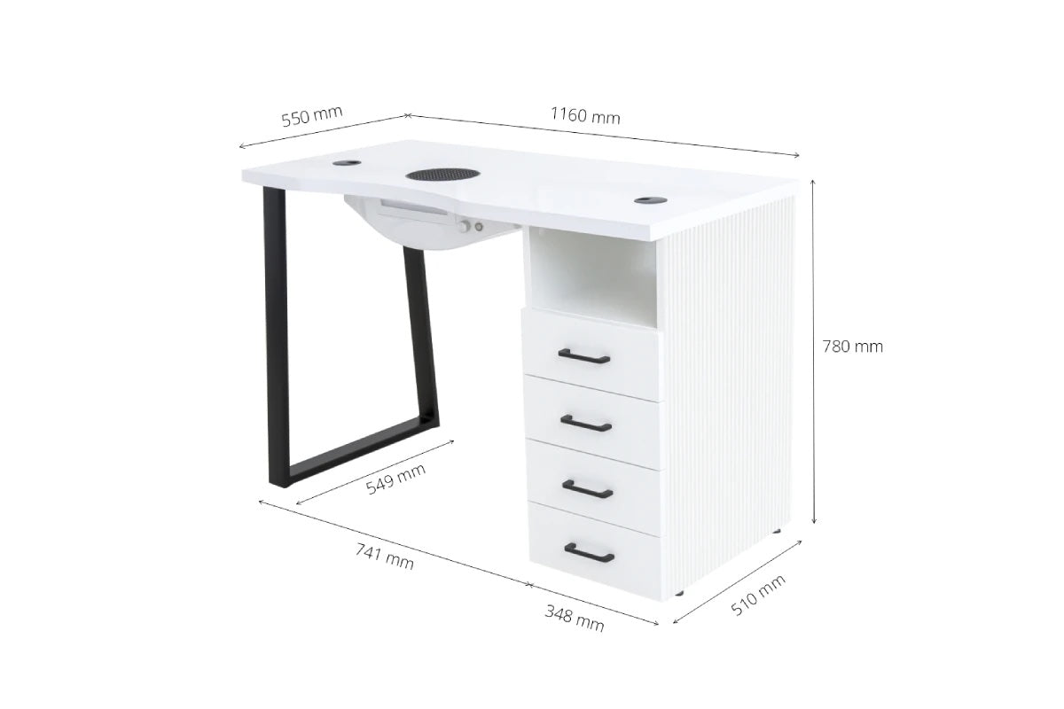 Table de manucure ›ANAPRI BLACK‹ Swisshairdesign