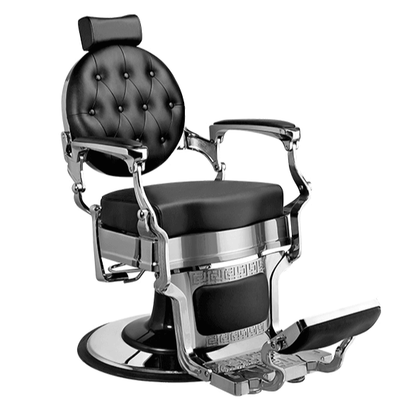 Fauteuil barbier >BUZZ BLACK - SILVER EDITION< Swisshairdesign