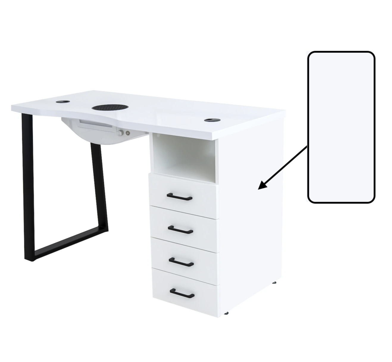 Table de manucure ›ANAFRA BLACK‹ Swisshairdesign
