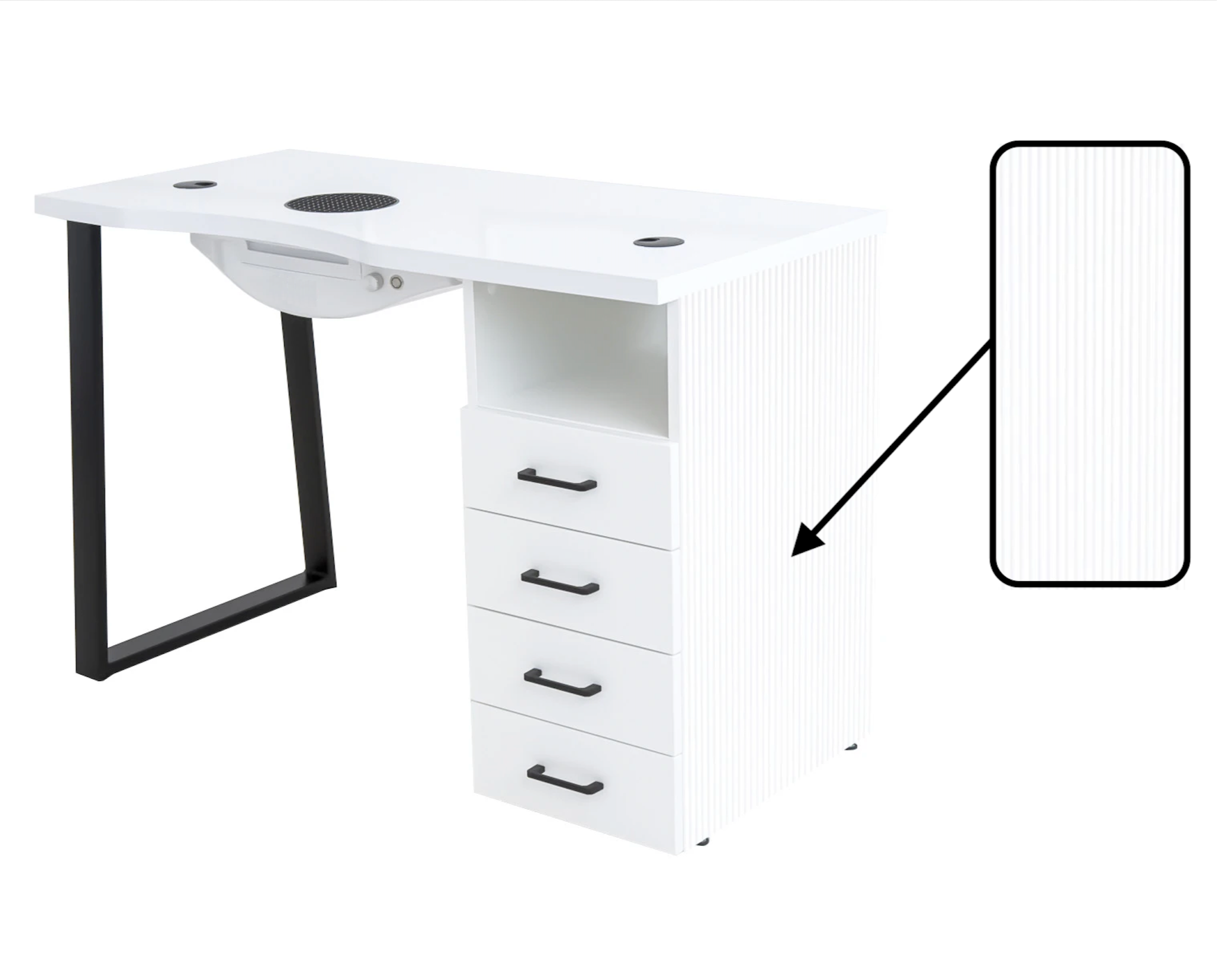 Table de manucure ›ANAPRI BLACK‹ Swisshairdesign