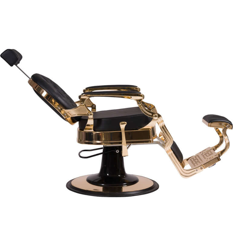 Fauteuil barbier >WEABUZ GOLD - BLACK EDITION< Swisshairdesign