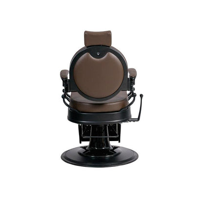 Fauteuil barbier >BUZZ BLACK - DARK BROWN EDITION< Swisshairdesign