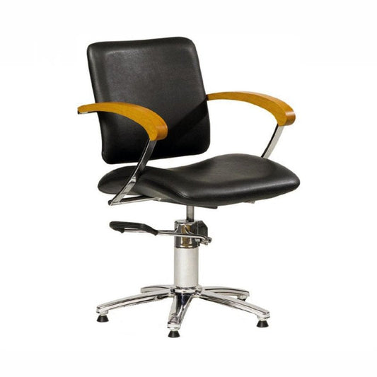 Fauteuil >AUGUSTA< Similicuir noir sans roulette SwissHairDesign