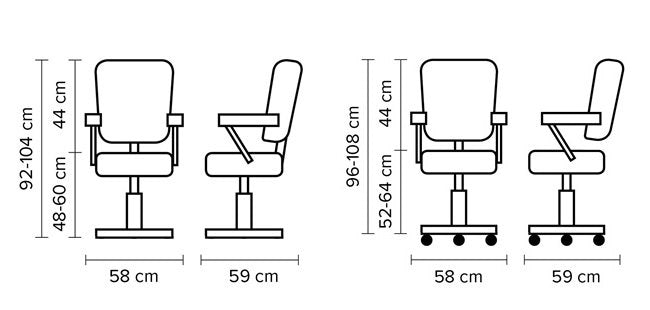 Fauteuil >AUGUSTA< Similicuir noir sans roulette SwissHairDesign