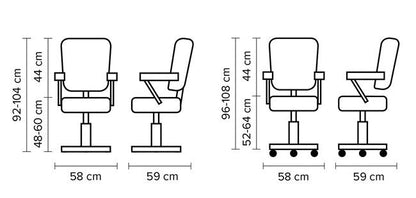 Fauteuil >AUGUSTA< Similicuir noir sans roulette SwissHairDesign