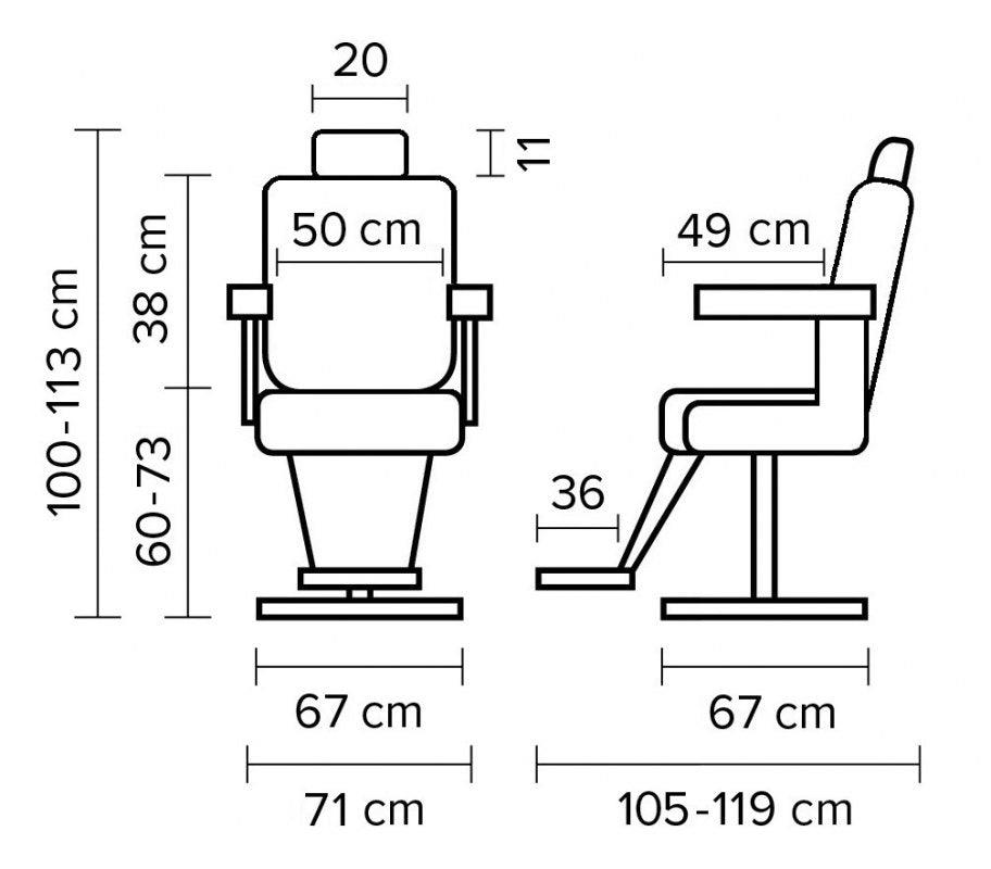 Fauteuil barbier >DAVID< SwissHairDesign