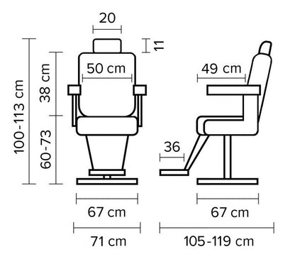 Fauteuil barbier >DAVID< SwissHairDesign