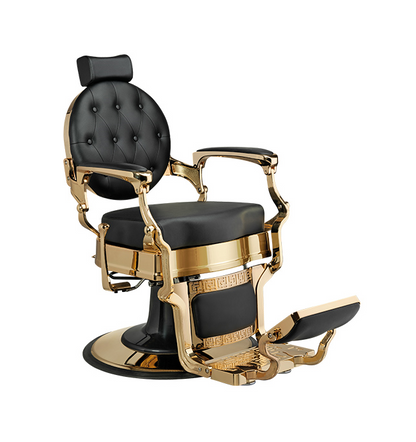 Fauteuil barbier >BUZZ GOLD - BLACK EDITION< Swisshairdesign