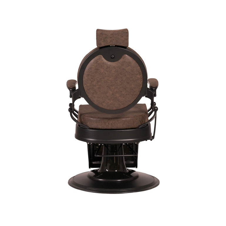 Fauteuil barbier >BUZZ BLACK - OLD BROWN EDITION< Swisshairdesign