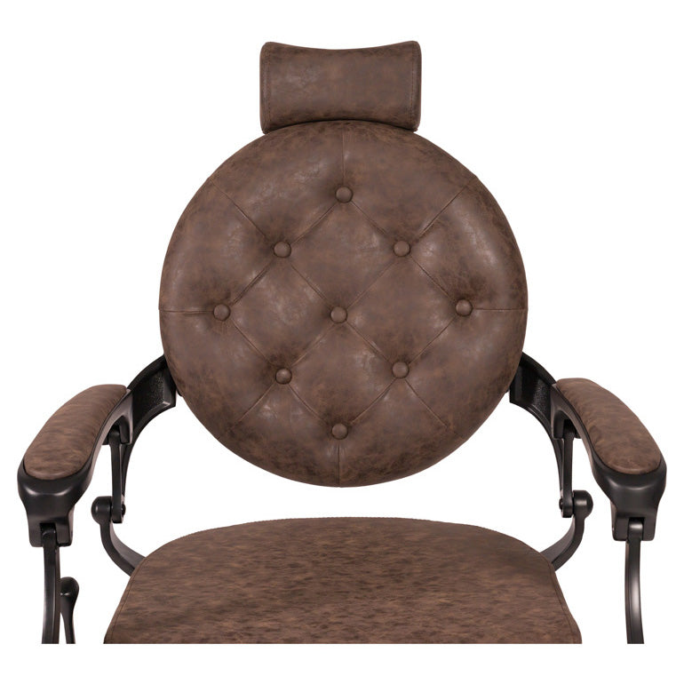 Fauteuil barbier >BUZZ BLACK - OLD BROWN EDITION< Swisshairdesign