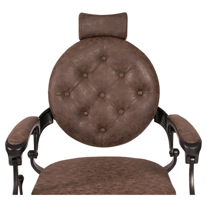 Fauteuil barbier >BUZZ BLACK - OLD BROWN EDITION< Swisshairdesign