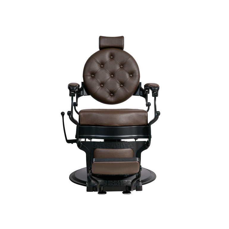 Fauteuil barbier >BUZZ BLACK - DARK BROWN EDITION< Swisshairdesign