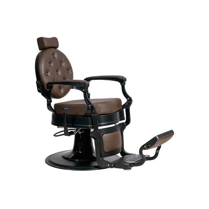 Fauteuil barbier >BUZZ BLACK - DARK BROWN EDITION< Swisshairdesign