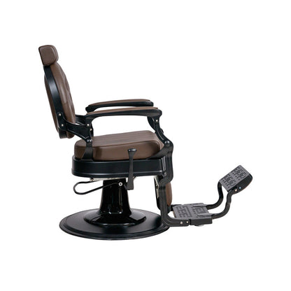 Fauteuil barbier >BUZZ BLACK - DARK BROWN EDITION< Swisshairdesign