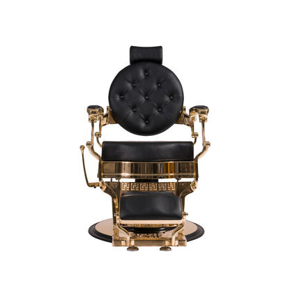 Fauteuil barbier >BUZZ GOLD - BLACK EDITION< Swisshairdesign