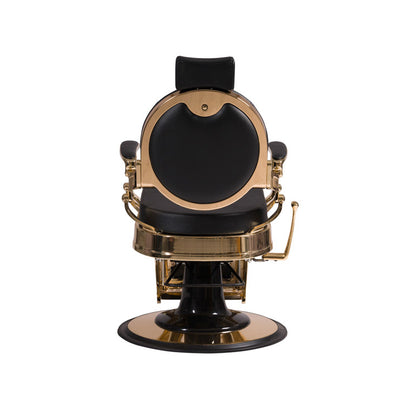 Fauteuil barbier >BUZZ GOLD - BLACK EDITION< Swisshairdesign