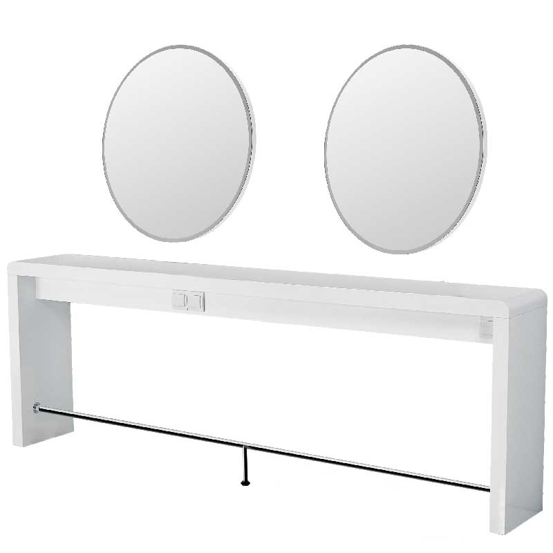 Coiffeuse >REFLECTION 2< miroir rond Swisshairdesign